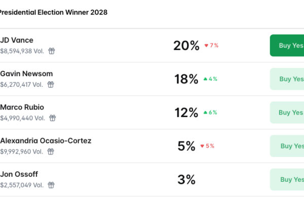 Polymarket 2028 US President Market