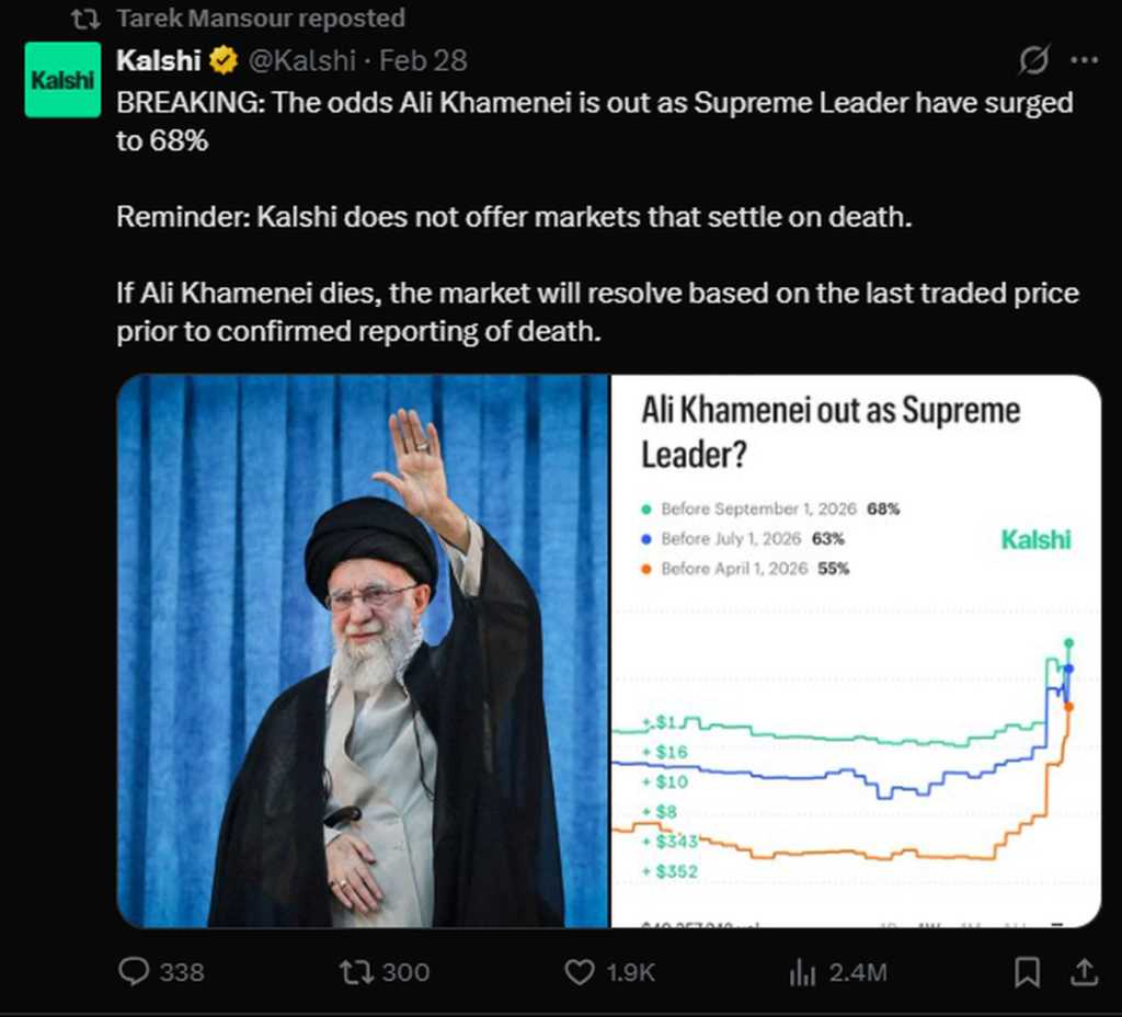 Death carve-out reminder from Kalshi.