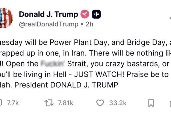 Trump Truth Social Hormuz