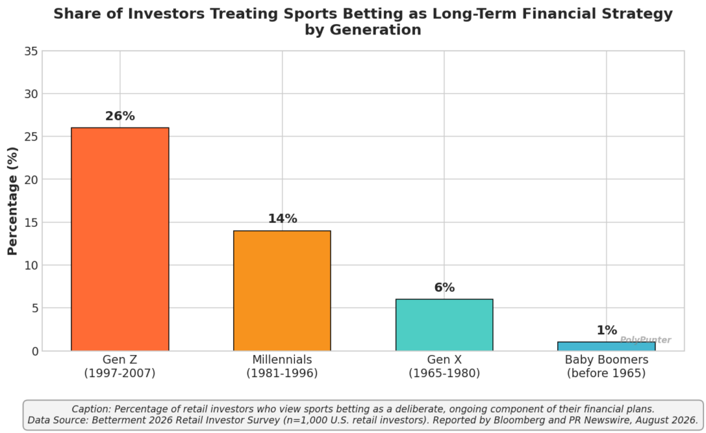 Share of Investors Treating Sports Betting as Long Term Financial Strategy by Generation.
