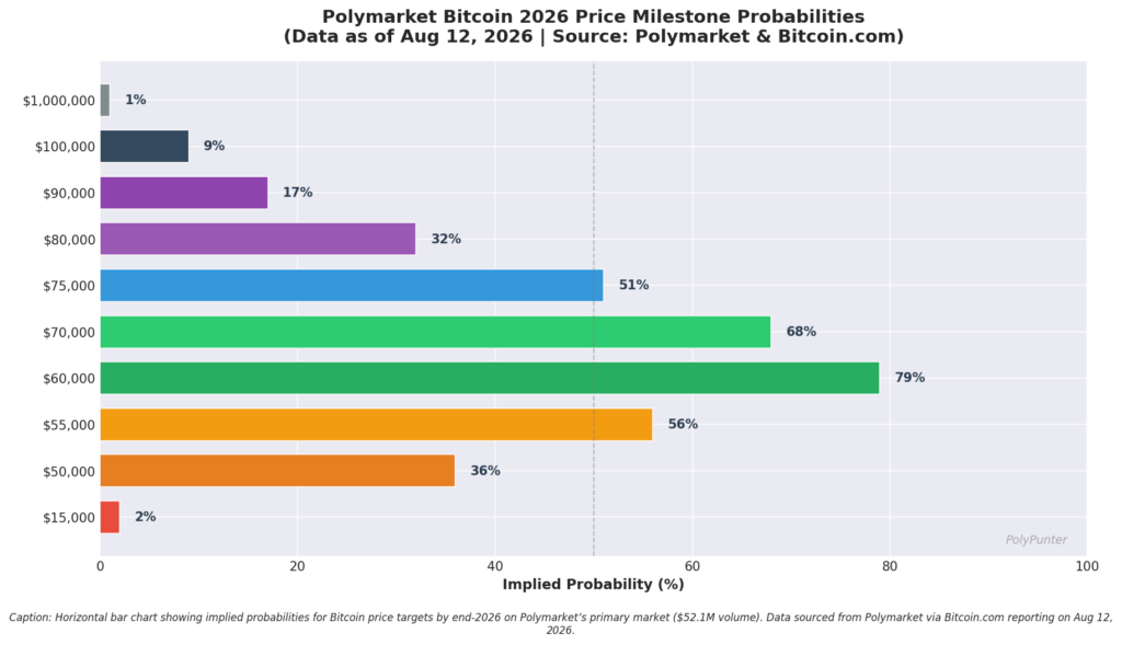 Polymarket Bitcoin 2026 Price Milestone Probabilities