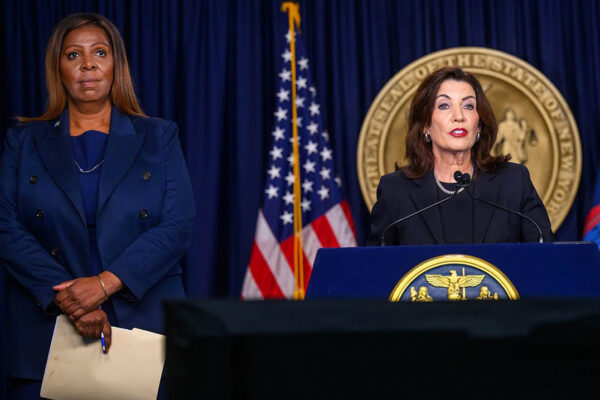 Letitia James and Kathy Hochul