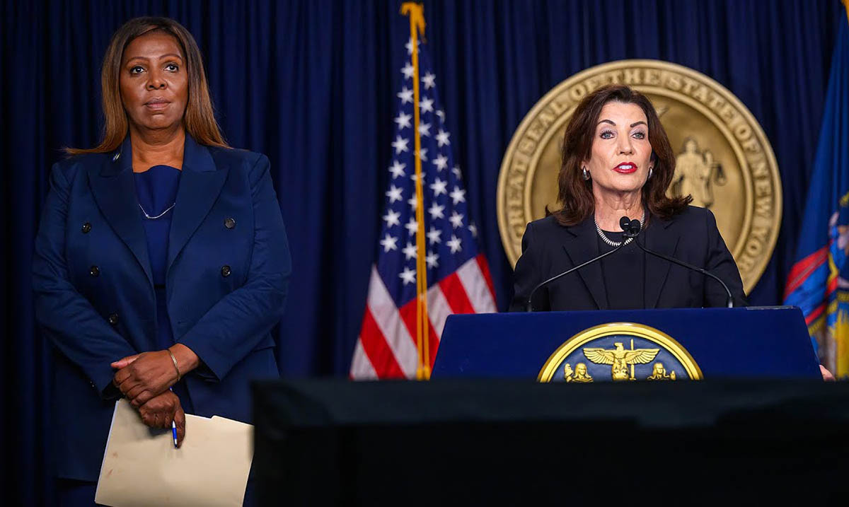Letitia James and Kathy Hochul