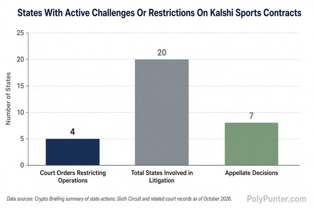 States with Active Challenges or Restrictions on Kalshi Sports Contracts