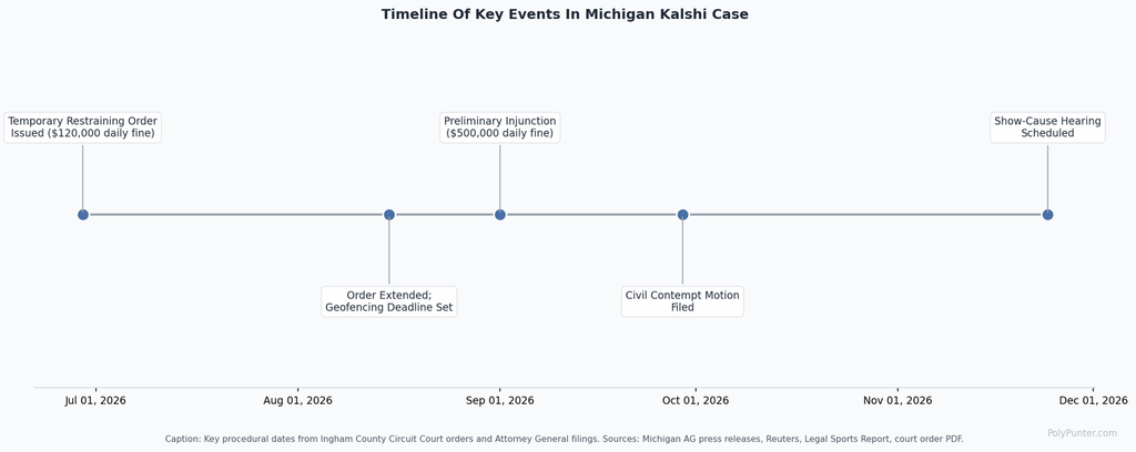Timeline of Key Events in Michigan Kalshi Case